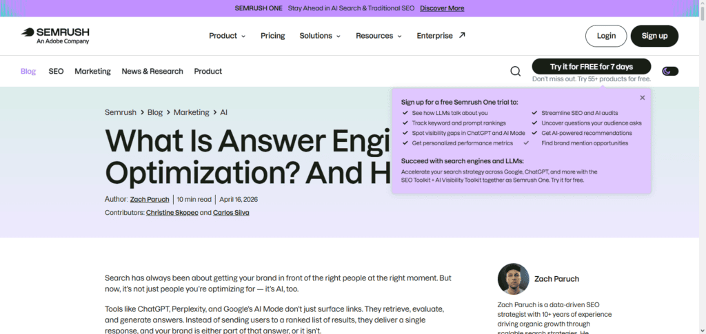 Semrush AEO